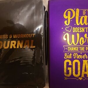 Purple and Black Journals with Gold Accents